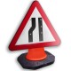 Road Narrows Nearside Cone Sign 750mm
